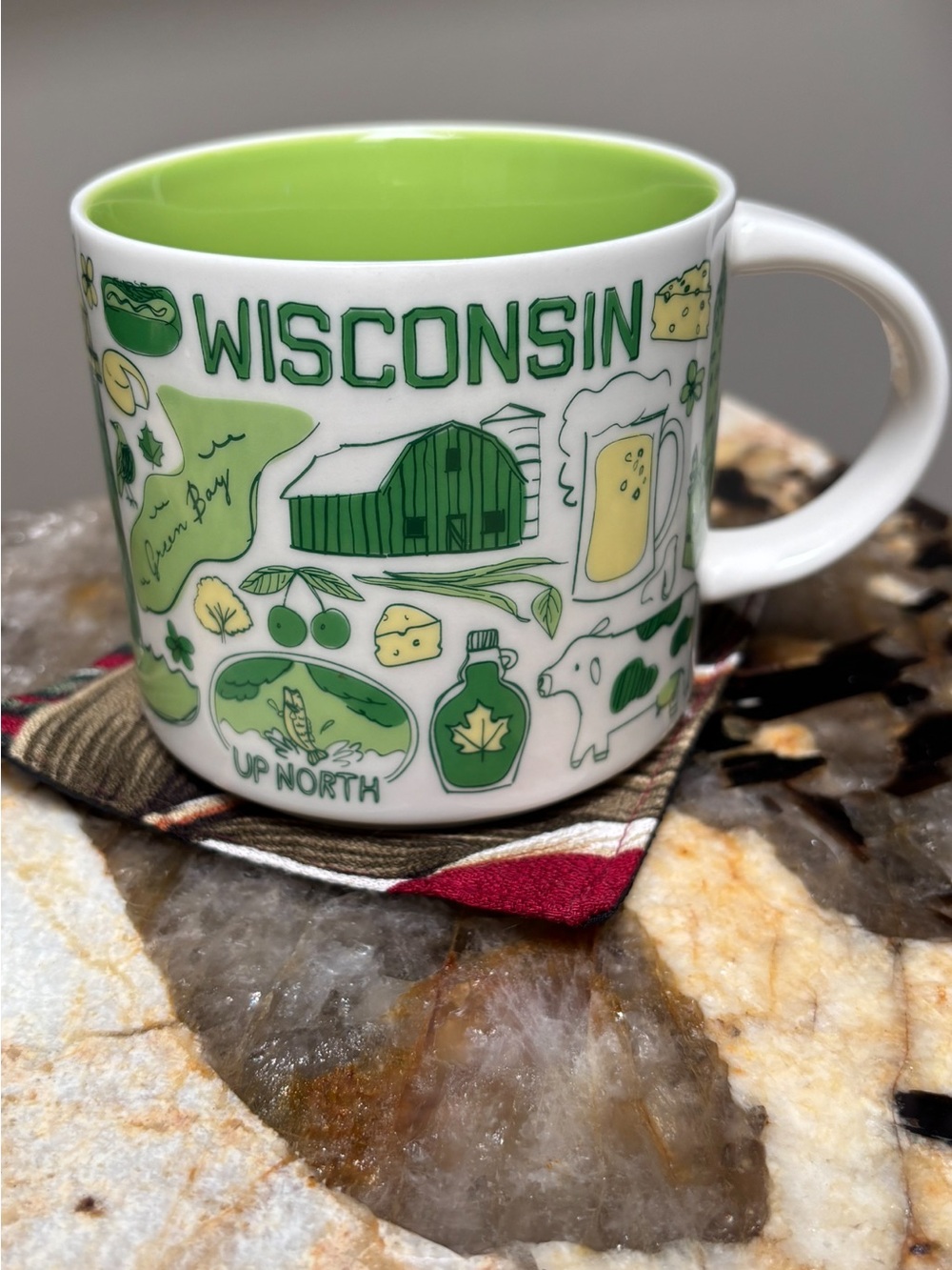 Starbucks Wisconsin Green-Accent Ceramic Mug